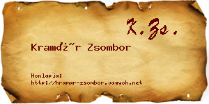 Kramár Zsombor névjegykártya